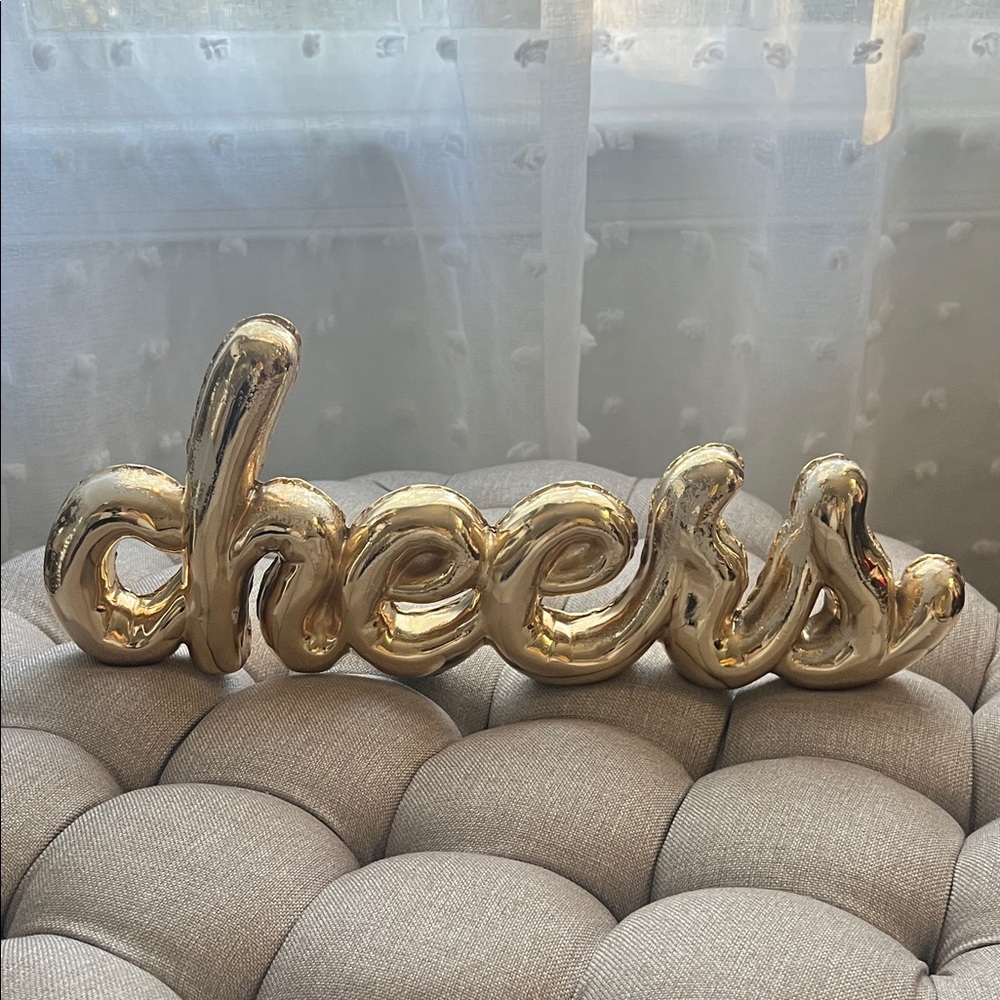 Gold 'Cheers' Decorative Sign